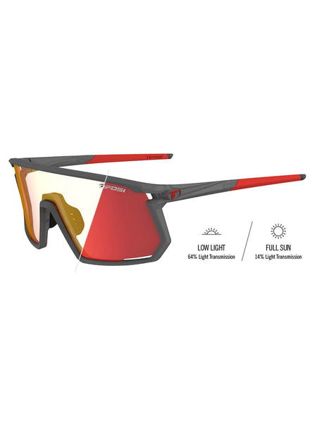 Tifosi Moab Cycling Sunglasses in color || Satin Vapor Frame|Clarion Red Fototech
