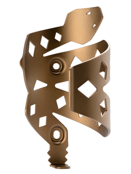 Portland Design Works PDW Water Bottle Bike Cage in color || Rattlesnek Kej Desert Gold - Left Opening