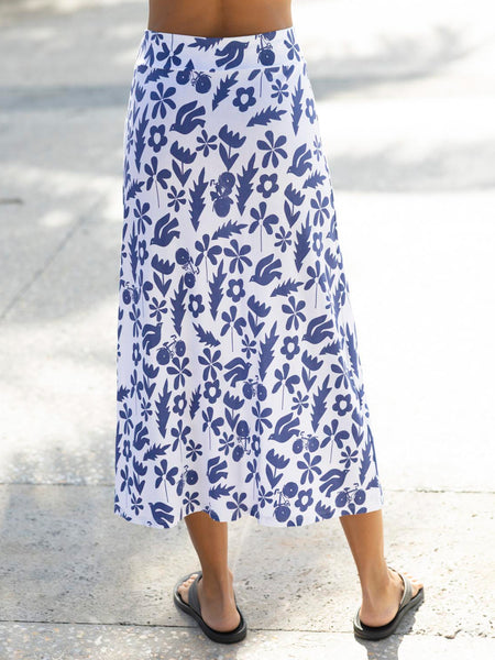 Message Factory Chertsey Skirt in color || Printed Blue