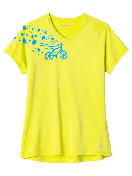 Terry Tech V Short Sleeve Bike Top in color || Margarita | Shooting Star