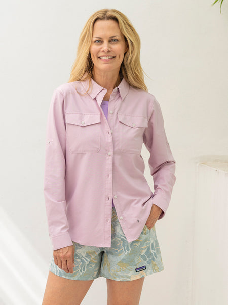 Patagonia Self-Guided Sun Shirt in color || Quiet Violet