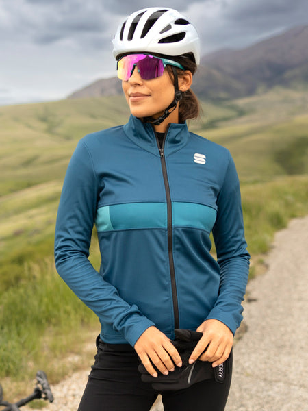 Sportful Neo 2 Softshell Bike Jacket in color || Teal Blu Corsair