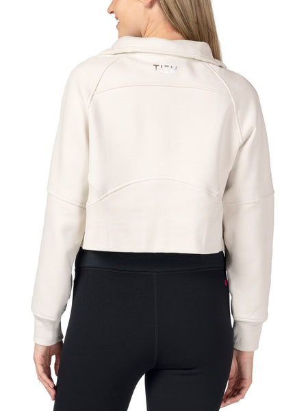 Tiem Athletic Half Zip Pullover in color || Ecru