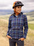Club Ride Pop Over Flannel Bike Hoody in color || Deep Blue