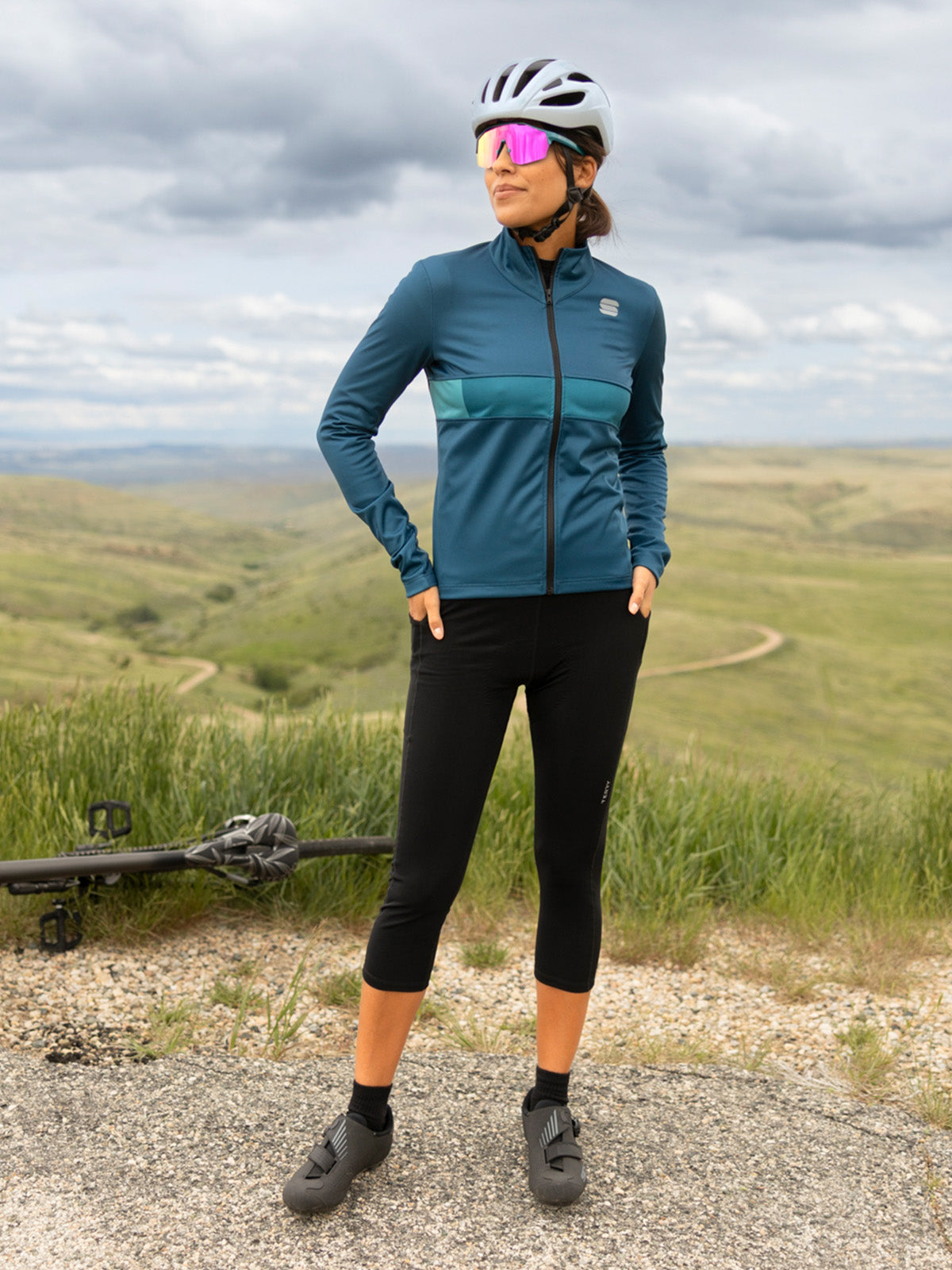 Sportful Neo 2 Softshell Bike Jacket in color || Teal Blu Corsair